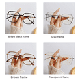 thumbnail image 2 of Gafas anti-luz azul, montura de café esmerilado, montura elegante, cara lisa, foto de calle, gafas lisas, gafas para miopía, 2 of 4
