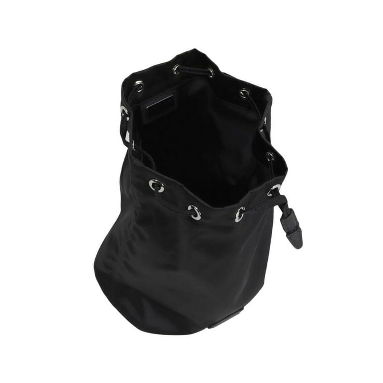 Prada Black Tessuto Nylon Triangle Logo Drawstring Bucket Prada Black Tessuto Nylon Triangle Logo Drawstring Bucket