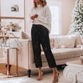 thumbnail image 2 of Wdgfv Women's Sequin Wide Leg Pants Fashion Sequins Elastic Waist Wide Leg Casual Trousers for Everyday Comfort and Style Black L, 2 of 8