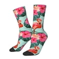 thumbnail image 1 of Fotbe Palm Leaves Flamingo Calcetas Largas con Estampado para Hombre y Mujer – Calcetas de Compresión Transpirables y Elásticas, Viajar y Uso Diario Talla 5-11, 1 of 6