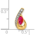 thumbnail image 4 of 14K Yellow Gold Diamond And .28 Ruby Teardrop Chain Slide Made In India pm5282-ru-005-ya, 4 of 5