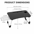 thumbnail image 2 of Portable Foldable Desk, 23.6 In Laptop Desk Table Workspace Office Organizer Bed Sofa Tray with Slots/Cup Holder/Drawer, Anti-Slip for Reading Writing Eating Watching, 2 of 7