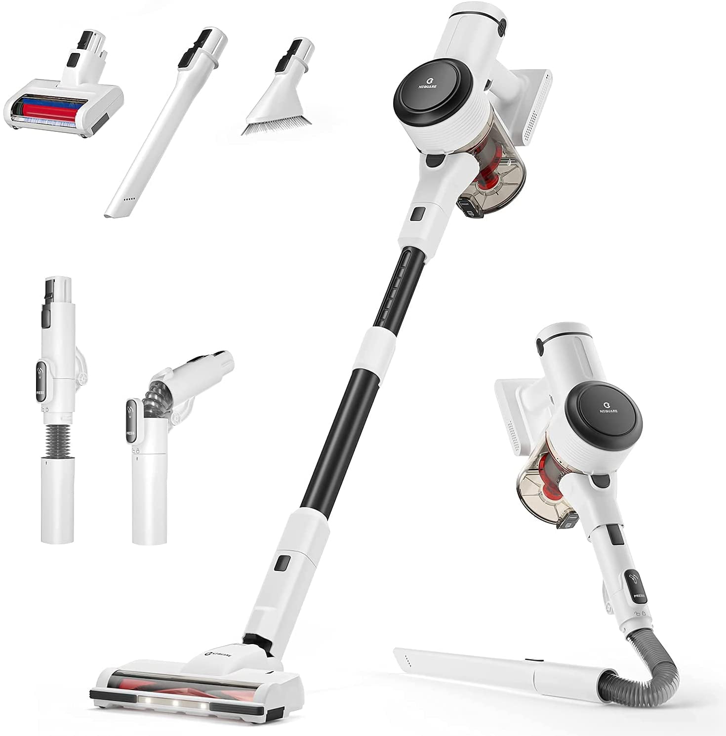 Nequare Cordless Vacuum Cleaner, 10 in 1 Vacuum Cleaner with 280W