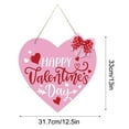 thumbnail image 3 of Valentine's Day Wooden Sign for Front Door Hanging Valentines Love Heart Wooden Sign for Wedding Anniversary Home Indoor Outdoor Wall Window Decoration Hanging Decor, 3 of 6