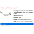 thumbnail image 2 of Front Right Lower Rearward Control Arm - Compatible with 2010 - 2018 Audi A8 Quattro 2011 2012 2013 2014 2015 2016 2017, 2 of 2