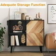 thumbnail image 4 of Garvee Storage Cabinet 31.5 x 15.8 x 29.3", Geometric Patterns Sideboard, Oak & Black, 4 of 8