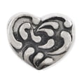 thumbnail image 3 of Scroll Heart Charm .925 Sterling Silver Antique Reflection Beads, 3 of 5