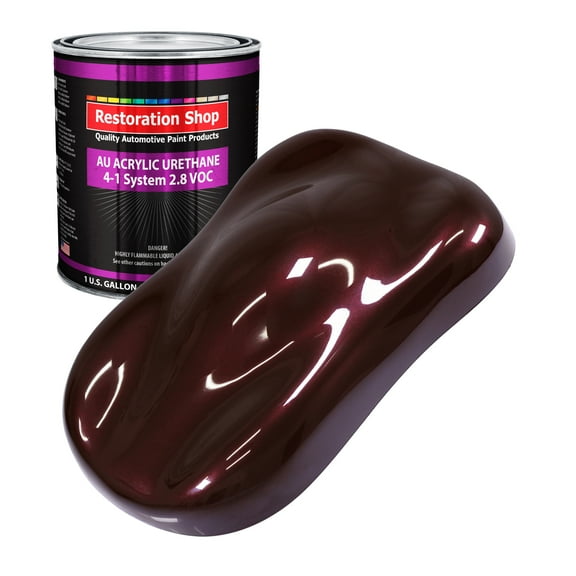 Restoration Shop Molten Red Metallic Acrylic Urethane Auto Paint - Gallon Paint Color Only, Single Stage High Gloss