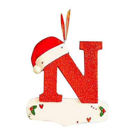 

Christmas Little Red Hat Letter Pendant DIY Writable Name 26 Letter Pendant