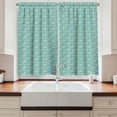 thumbnail image 2 of Ambesonne Floral Kitchen Curtains, Blossoming Daisy Rural Field, 55"x39", Pale Blue Orange, 2 of 3