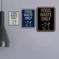 thumbnail image 4 of Signs ByLITA Portrait Round Food Waste Only Door or Wall Sign Durable ABS Plastic | Laser Engraved | Easy Installation | Kitchen | Hygiene Sign (Black /Gold) - Small, 4 of 8