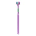 thumbnail image 1 of Three Sided Toothbrush, Soft , Adult Tongue Coating, Three Headed Macaron, 1 of 1