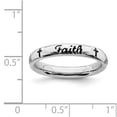 thumbnail image 5 of 925 Sterling Silver Stackable Expressions Black Enamel Faith Ring Size: 9; for Adults and Teens; for Women and Men, 5 of 5