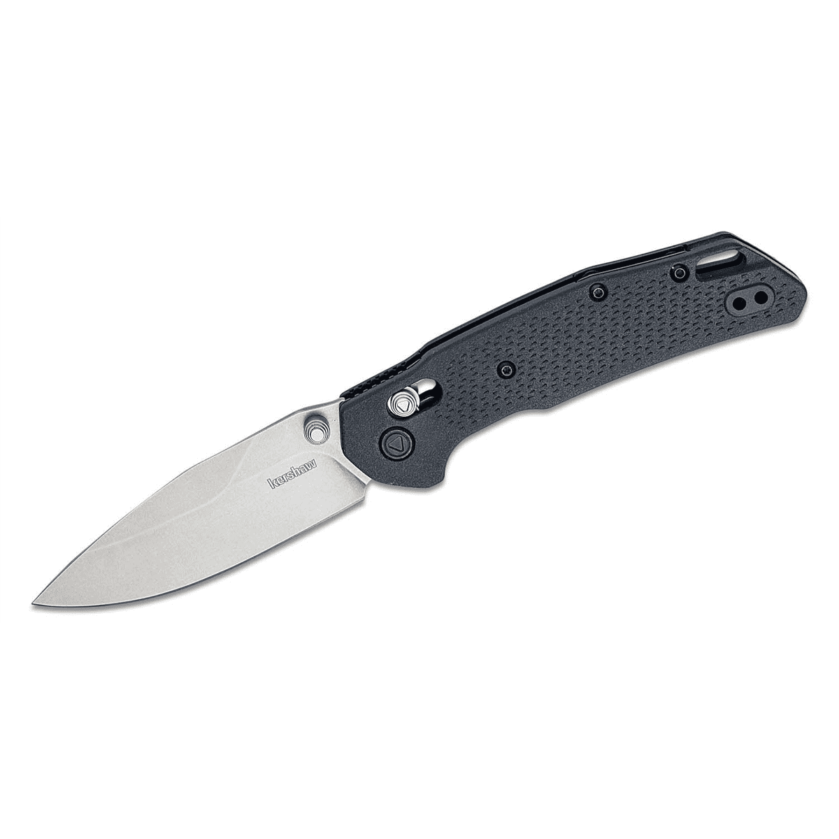 Kershaw Heist Manual Open DuraLock Drop Point Blade Folding Pocket Knife with Stonewashed Finish – Gray