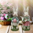 thumbnail image 6 of Easter Decor Bunny Figurine 14.2in for Tabletop Display, Resin Easter Decoration for Spring Home Shelf Mantel Scene, 6 of 6