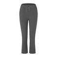 thumbnail image 5 of Gray Womens Sweatpants Women's Straight Pants Elastic Waist Casual Trousers Pants with Pockets Casual Pants Women, 5 of 6