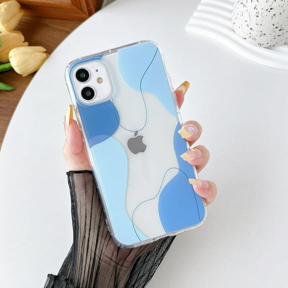 Compatible with iPhone 11 Case, Soft Shaped Art Design with Built-in Bumper Protective Phone Case, Cute Slim TPU Cover Designed for iPhone 11 Case,Blue