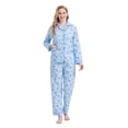thumbnail image 3 of GLOBAL 100% Cotton Pajamas for Women Notch Collar Pjs Cozy Button Down Homewear with Pockets, Spring & Summer, 2-Piece, Sizes S to 3X, 3 of 4
