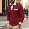 thumbnail image 3 of HOOMEUMY Mens Long Sleeve Tee Shirts Solid Color Comfy Lapel Button Shirts Long Sleeve V-Neck Spring Lightweight Shirt (Wine,XL), 3 of 8