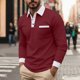 thumbnail image 1 of Ceisia Men Casual Color Block Half Zipper Lapel Pullover Long Sleeve Gift Fashion Daily Outdoor Athletic Casualwear Top, 1 of 8