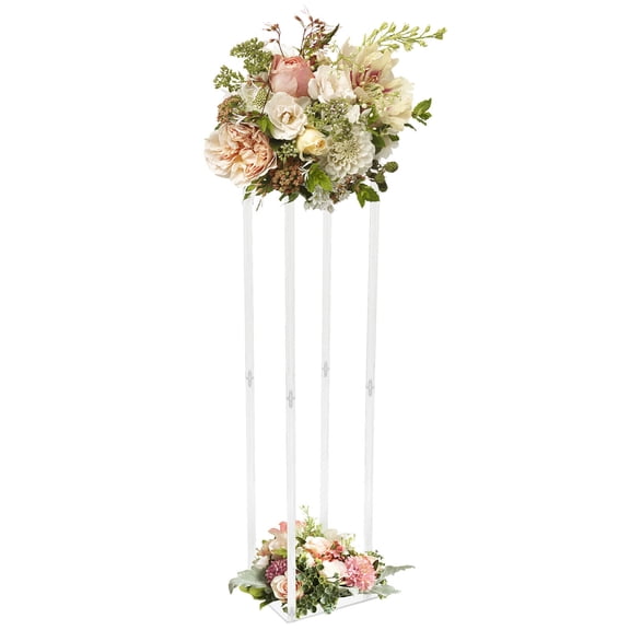 40 Inch Tall Clear Acrylic Flower Stand, 10 Inch Dia Decorative Column Floor Vase, Table Centerpiece for Home Party Wedding Event Decoration