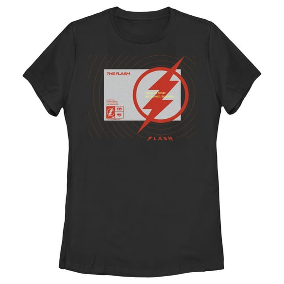 Women's The Flash Saving the Future and the Past Lighting Bolt Graphic Tee Black X Large