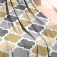 thumbnail image 3 of Multicolor Geometric Quatrefoil Pattern Blanket,Comfortable Soft Flannel Throw Blanket,All Season,Warm Lightweight Blankets for Sofa Bed Couch Living Room Chair,30"x40", 3 of 4