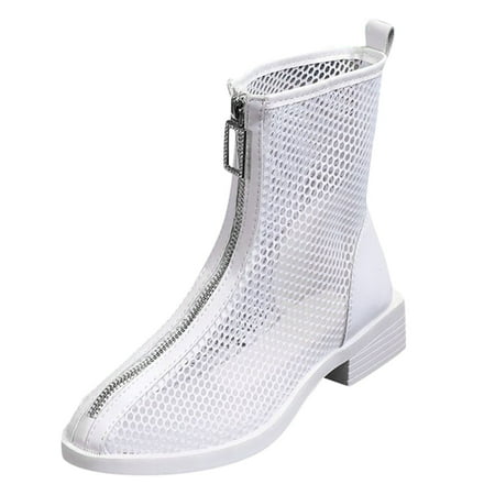 

GWAABD Women s Flat Shoes Mesh Boot for Women Breathable Lace Up Shoes Casual Shoes Unisex Lightweight Work Shoes Sporty Breathable Slip Work Trainers