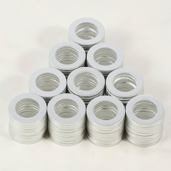 Sutowe 50/100Pcs Engine Oil Crush Washers Set for 94109-14000 Aluminum Oil Drain Plug Gaskets Replacement Kit 14 mm for Replacement