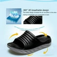 thumbnail image 2 of Mens Sport Recovery Sandals Plantar Fasciitis Thick Cushion Slides Sandals Lightweight Comfort Orthotic Slippers Plus Size Black Gray 13 Wide, 2 of 5