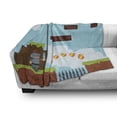 thumbnail image 3 of Video Games Soft Flannel Fleece Throw Blanket, Arcade World Kids 90's Fun Theme Knight Fireball Bonus Stars Coins Image, Cozy Plush for Indoor and Outdoor Use, 60" x 80", Multicolor, by Ambesonne, 3 of 6