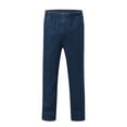 thumbnail image 3 of KKBOTIVE Mens Travel Pants Elastic Waist Denim Pants Warm Lined Bottoms Casual Loose Straight Leg Jeans Workwear Dress Pants ( Blue Size: XXL ), 3 of 8