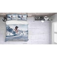 thumbnail image 2 of 3D Pexels Sports Ice Mountain Skiing Player View Quilt Cover Set Bedding Set, 2 of 3