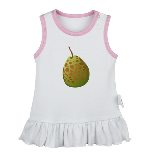 Fruit Guava Pattern Dresses For Baby, Newborn Babies Skirts, Infant Princess Dress, 0-24M Kids Graphic Clothes (White Sleeveless Dresses, 0-6 Months)