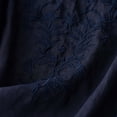thumbnail image 4 of Embroidered Linen Shirts for Women Cotton Gauze Shirt Summer Boho Retro 3/4 Sleeve Dressy Casual Peasant Blouses Navy 2XL, 4 of 4