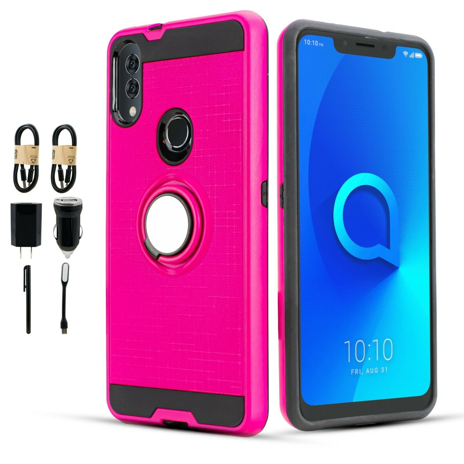 Value Pack + for Alcatel 3V (2019) 5032W Case Hybrid Phone Case Ring