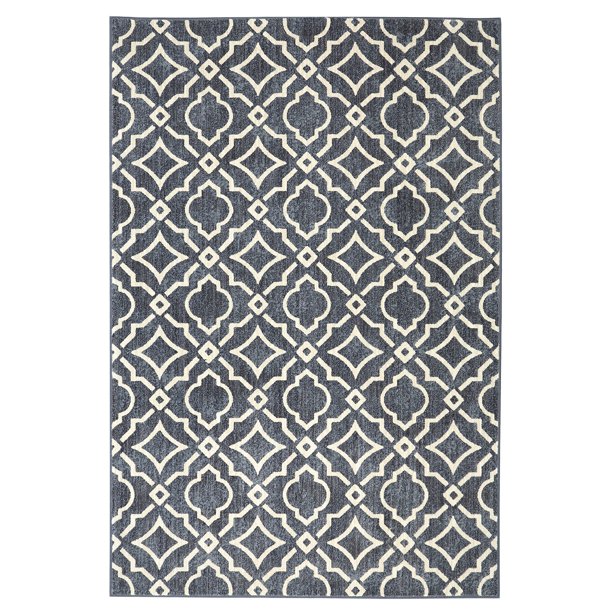 Mohawk Home Studio Carved Tiles Denim Woven Area Rug, 5'3"x7'10", Grey