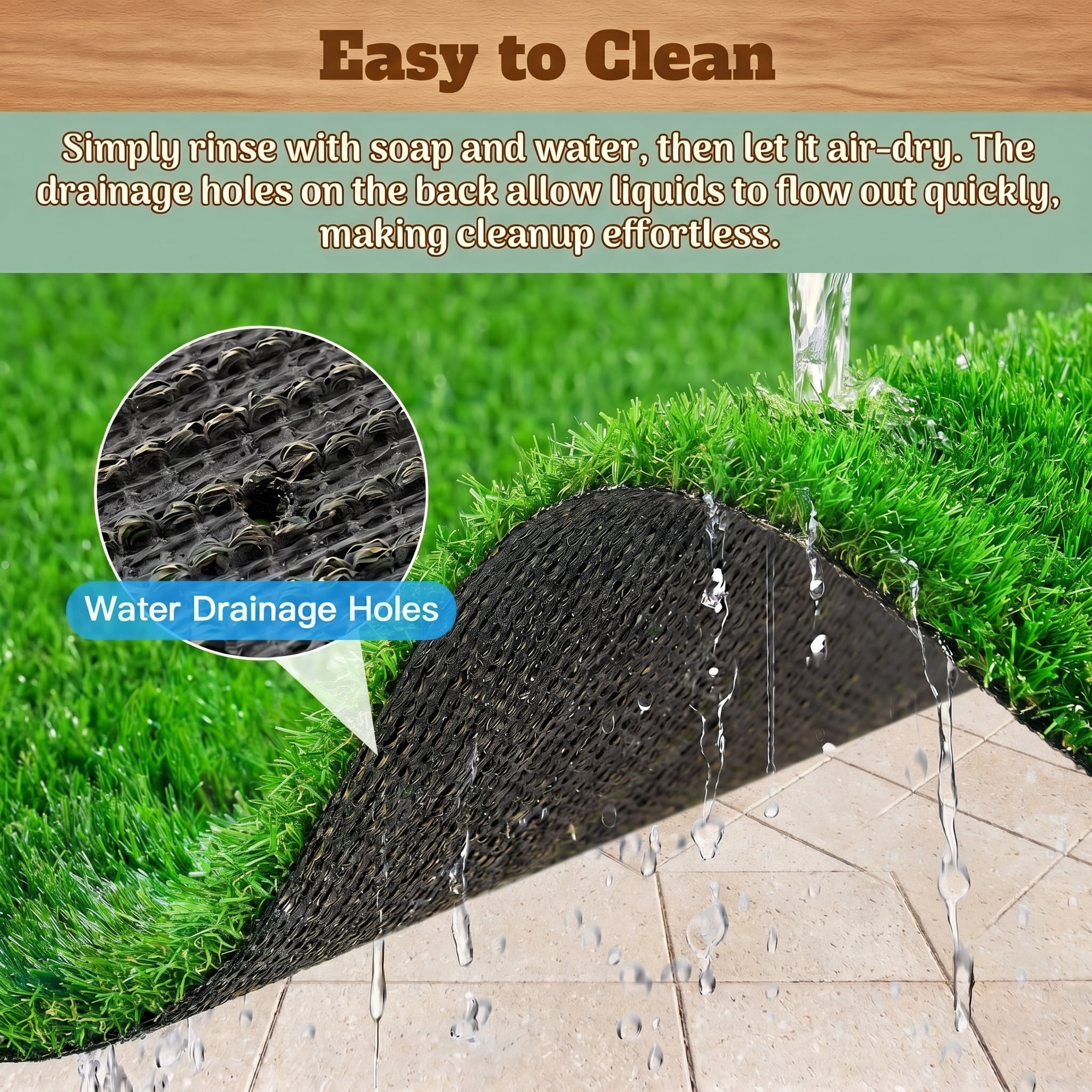 Prilinex 7 x 15 Ft Artificial Grass Turf Waterproof Outdoor Rug Artificial Turf for Dog, 0.4"H