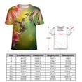 thumbnail image 2 of Flower Hummingbird Womens Tops Women's Fashion Casual Short Sleeve Flower Print Round Neck Pullover Top Blouse, 2 of 6