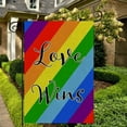thumbnail image 4 of Rainbow Flag Gay Pride Garden Flag, Love Wins LGBT Celebrate Pride Flag, Double Sided Burlap Flag Indoor Outdoor Decoration 12 X 18 Inches, 4 of 5