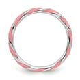 thumbnail image 2 of 925 Sterling Silver Stackable Expressions Twisted Pink Enameled Ring Size: 5; for Adults and Teens; for Women and Men, 2 of 5