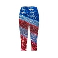 thumbnail image 4 of AGWOLF Independence Day Women's Capri Leggings Plus Size High Waisted Leggings 4th of July Tummy Control Yoga Capris Stretch Workout Tights Multicolor 2XL, 4 of 5