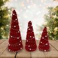 thumbnail image 5 of Byujiro Mini Christmas Tree for Tabletop Christmas Velvet Ornaments 3 Piece Set Christmas Tree Tray Table Shelf Ornaments Scene Decoration Decorations Portable Holiday Tree Christmas Decorations, 5 of 6