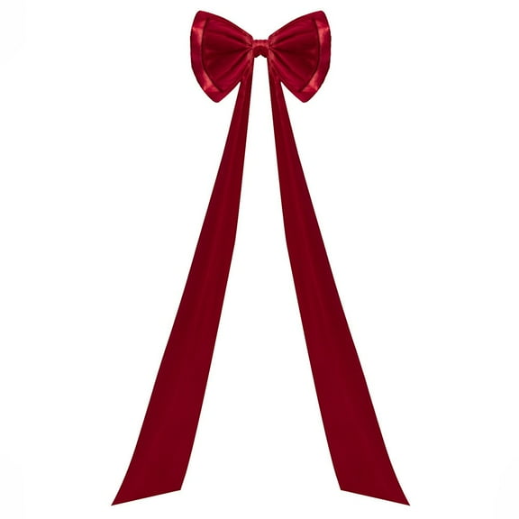 75 In Christmas Bows - Silk Extra Large Christmas Tree Topper Bow, Christmas Decorations for Tree, Garland, Christmas Tree Ornaments - Red