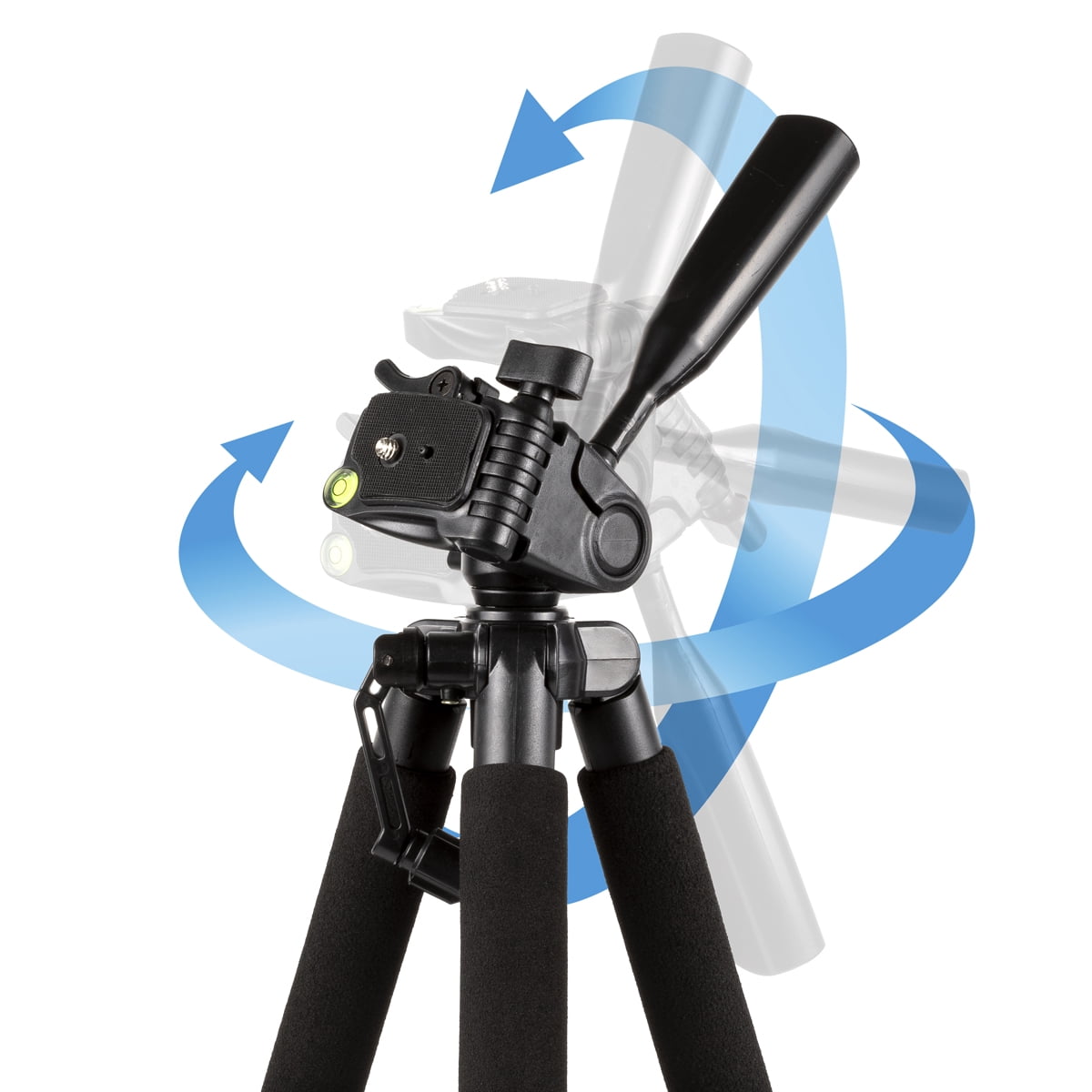 professional 57-inch tripod 3-way panhead tilt motion for all cameras!! new!!