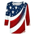 thumbnail image 5 of VKOYWKM American Flag Shirt for Women USA Flag T Shirts 3/4 Sleeve Independence Day Top Stars and Stripes Graphic Tees Patriotic Blouse, 5 of 5