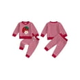 thumbnail image 2 of Loicainy Toddler Baby Girls Autumn Pants Outfits Sets 6 12 18 24 Months 2T 3T Strawberry Embroidery Long Sleeve Tops Striped Pants Clothes Set, 2 of 9