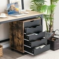 thumbnail image 2 of 5 Drawer File Cabinet, 26.5" Vertical Filling Cabinet for Home Office, Under Desk Office Drawer Organizer, Universal & Lockable Casters, Rolling Printer Storage Rack, 2 of 9