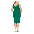 thumbnail image 2 of BETSY & ADAM Womens Green Zippered Gathered Ruched Lined Slitted Sleeveless Surplice Neckline Below The Knee Evening Sheath Dress Plus 16W, 2 of 3