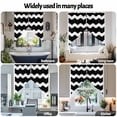 thumbnail image 6 of Black Wavy Swag Valances for Windows 2 Pack Stripes Swag Kitchen Curtains 63 Inches Long Rod Pocket Short Window Treatment for Kitchen Bathroom 36"x63", 6 of 8